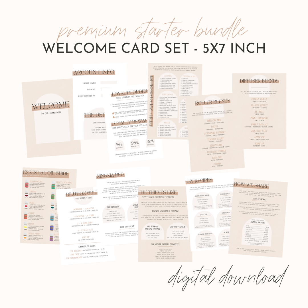 Premium Starter Bundle - Welcome Card Set - 5x7 inch | Digital Download