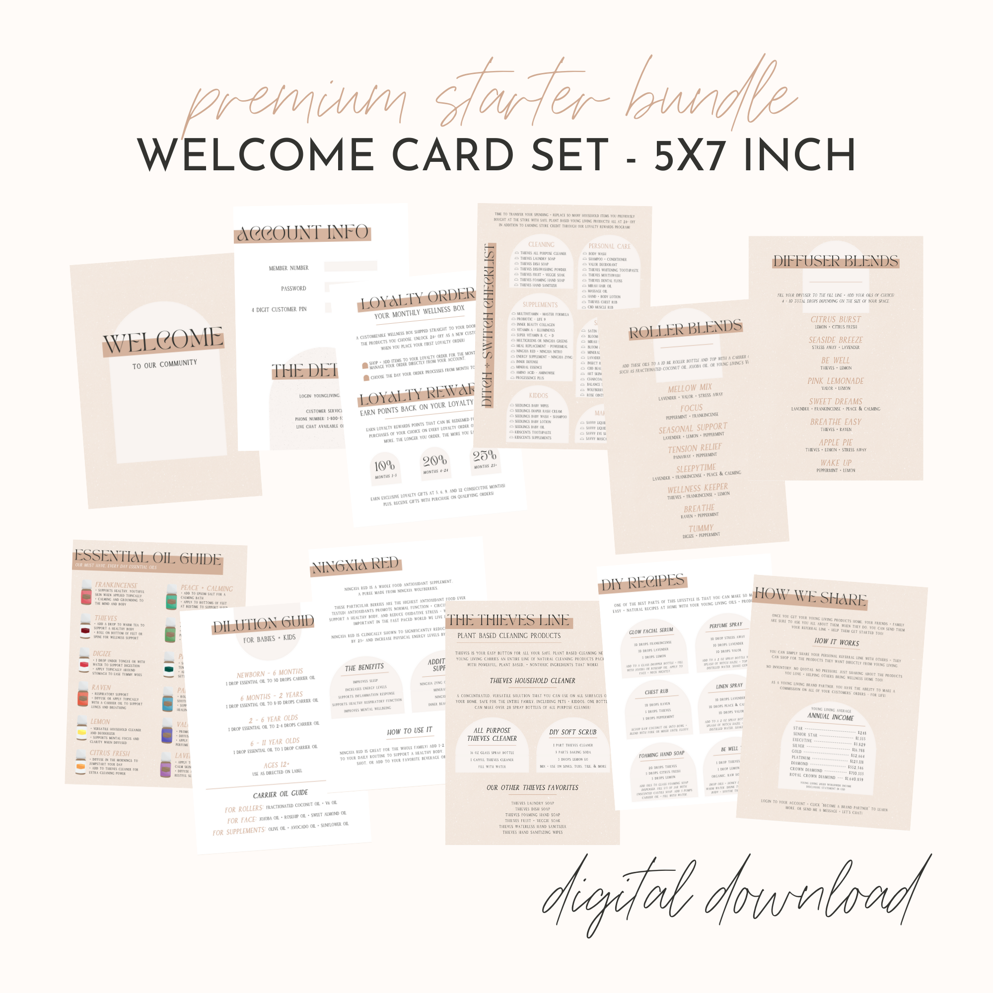 Premium Starter Bundle - Welcome Card Set - 5x7 inch | Digital Download