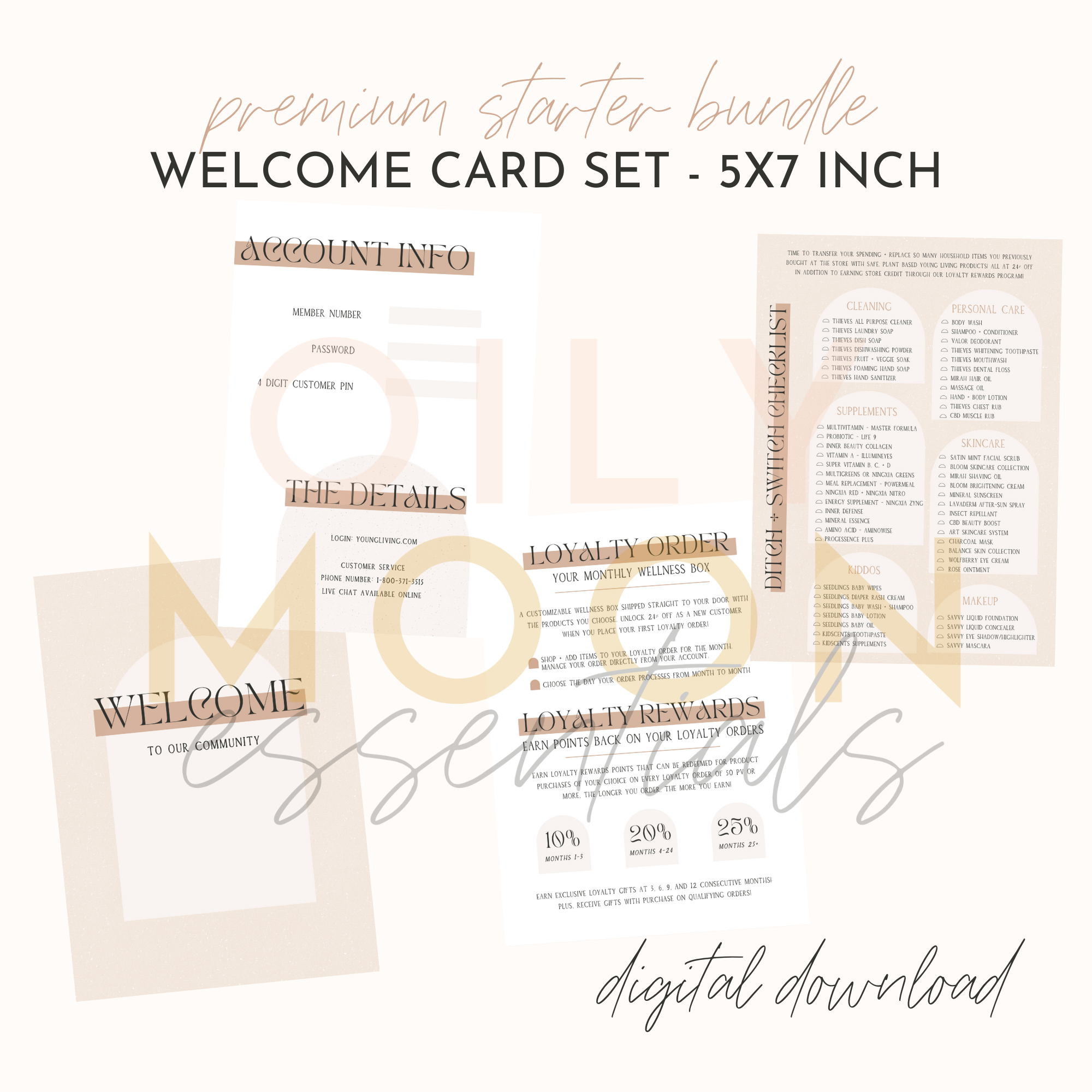 Premium Starter Bundle - Welcome Card Set - 5x7 inch | Digital Download - Image 2