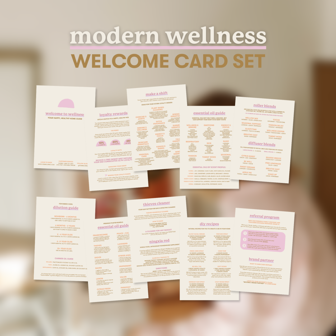 Young Living Welcome Card Set - 5x7 Inch | Digital Download & Printable