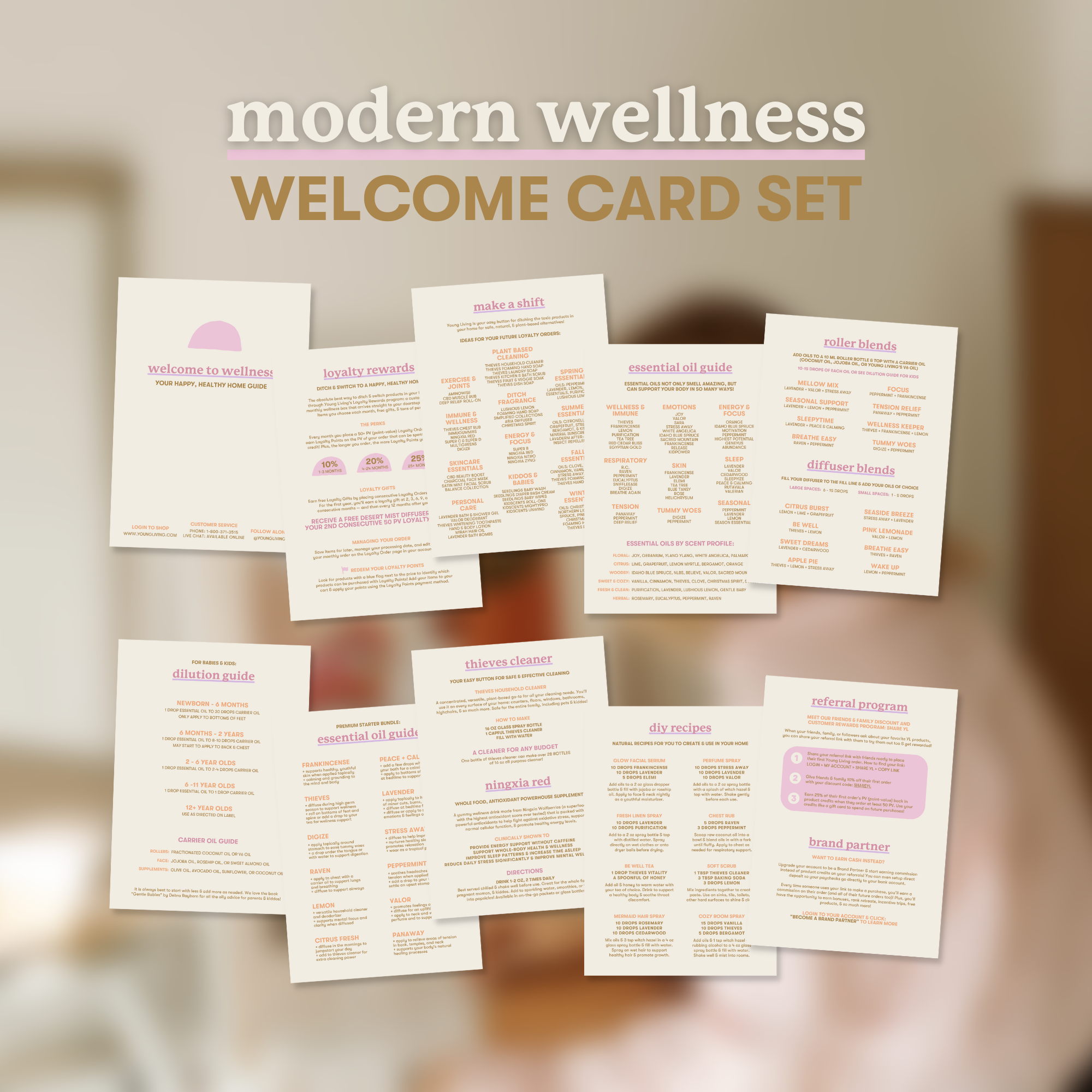 Young Living Welcome Card Set - 5x7 Inch | Digital Download & Printable